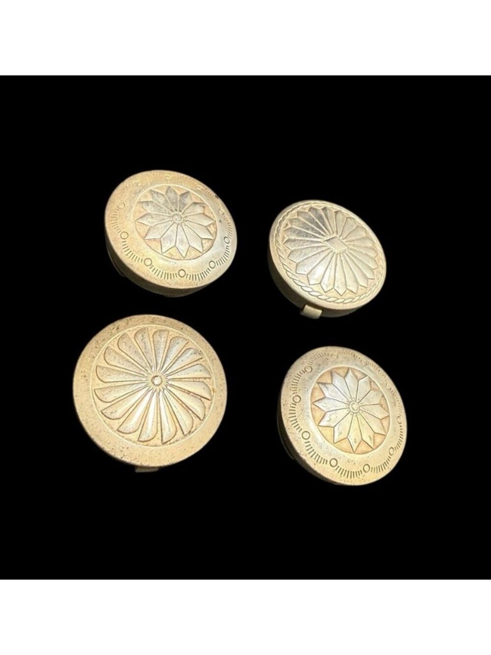 Sterling Silver Button Covers Native American Southwestern Covers Set Of 4
